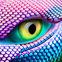 Abstract snake eye animal pastel colors wallpaper background generative ai