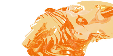 Golden Weave: Abstract 3D Gold Cloth Illustration with Intricate Patterns