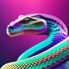 Abstract snake animal pastel colors wallpaper background generative ai