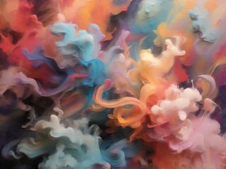  abstract smoke Colorful explode created with generative AI technology.Colored powder explosion
