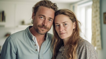 Sharing a tender moment, a European couple finds solace in their embrace.