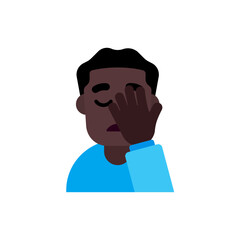 Man Facepalming: Dark Skin Tone