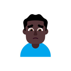 Man Frowning: Dark Skin Tone