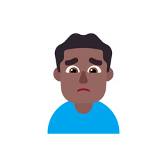 Man Frowning: Medium-Dark Skin Tone
