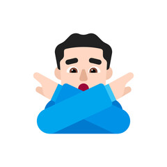 Man Gesturing No: Light Skin Tone