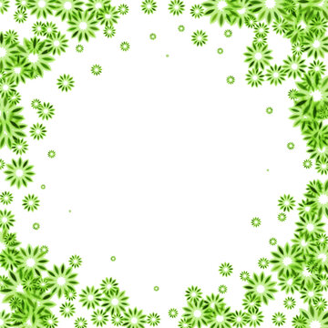 Green abstract floral shapes on a white background. eps10