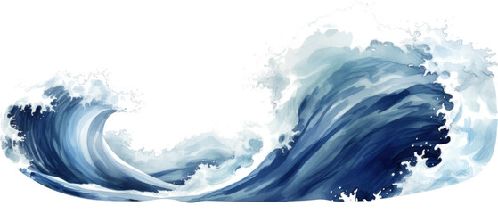 a watercolor wave png file is displayed on a white background,