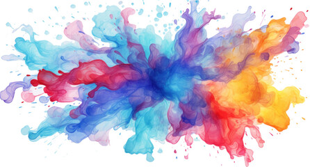 colorful watercolor splash isolated