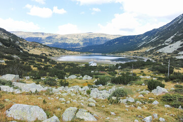 Landscape of Rila mountain near The Fish Lakes, Bulgaria