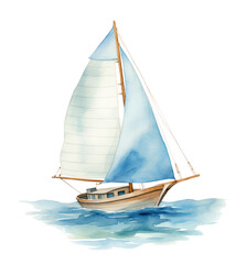 Fototapeta premium paint and craft sailing boat float sail nautical canvas,