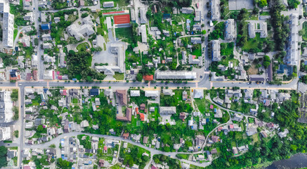 green city ecological environment urban space aerial photography from drone spring clear weather day time vibrant colors
