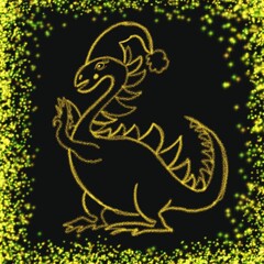 dragon on a black background