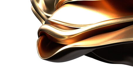 Lustrous Texture: Abstract 3D Gold Cloth Illustration for Rich and Glamorous Designs