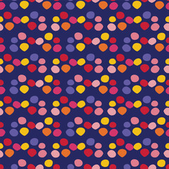 Vintage geometric seamless vector pattern in gender neutral colorful style. Retro funny shape in creative endless repeat for cheerful geo wallpaper. 