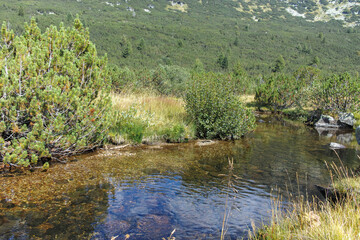 Landscape of Rila mountain near The Fish Lakes, Bulgaria