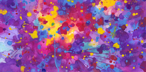 Abstract colorful watercolor splash. Stains of paint