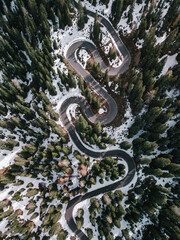 Snake Road in dolomites