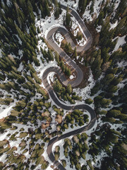 Snake Road in dolomites