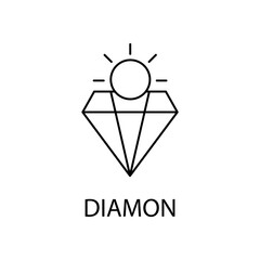 Diamond concept line icon. Simple element illustration. Diamond concept outline symbol design.