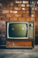 Old retro TV in oldroom
