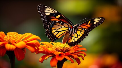 The butterfly is resting on a flower