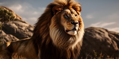 Fototapeta premium Realistic Lion Illustration