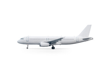 White passenger plane isolated - obrazy, fototapety, plakaty