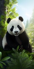 Realistic Portrait of a Panda