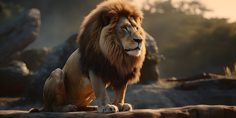 Obraz premium Realistic Lion Illustration