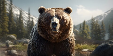 Obraz premium Realistic Bear Illustration