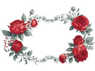 Watercolor flower frame border for wedding birthday card background invitation decoration
.Generative AI