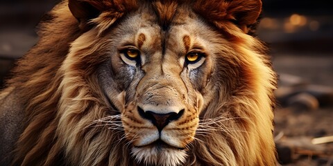 Naklejka premium Realistic Lion Illustration