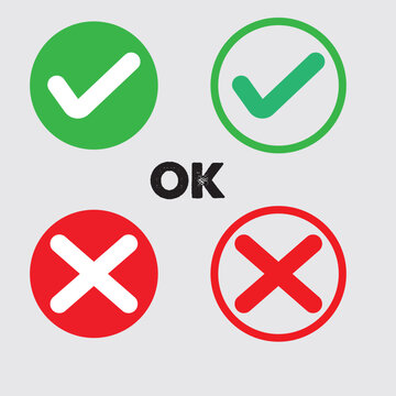 Yes or no check vector icon design illustration