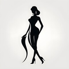 Charming Woman Silhouette Illustration