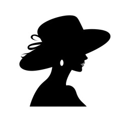 Charming Side Silhouette Woman Illustration