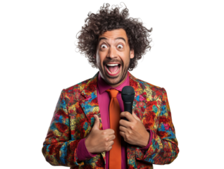 Funny actor, presenter or stand-up comedian, cut out