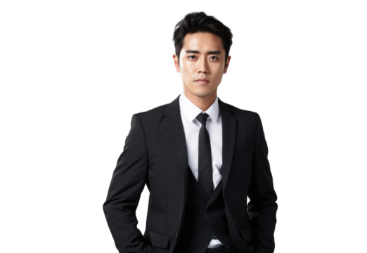 Young Asian Man in Business Suit