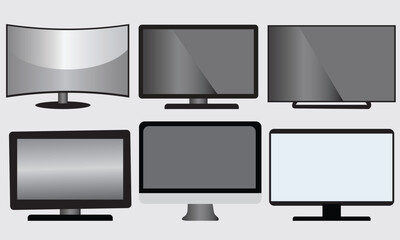 TV screen lcd monitor template electronic device technology digital size diagonal display and video modern plasma home computer vector illustration