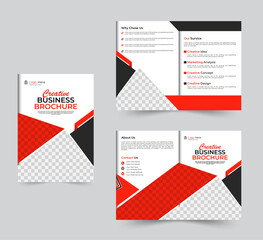 Business bi fold brochure design template. Corporate bi fold business brochure design template in A4 size