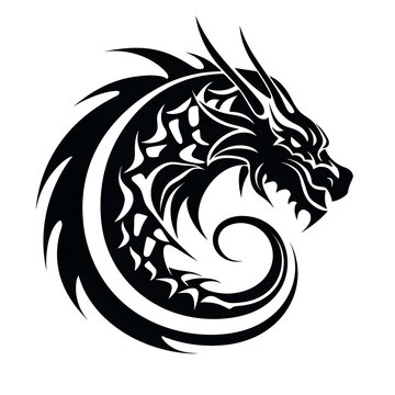 Black and White Dragon Tattoo Design