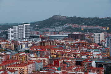 aerial view of Bilbao city, basque country, Spain. travel destination