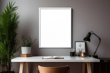 Room with Blank Picture Frame 