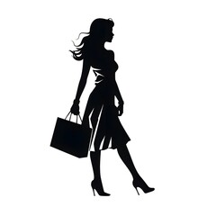 Fashionable Shopping Woman Silhouette