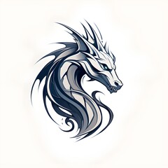 Black and White Dragon Tattoo Design