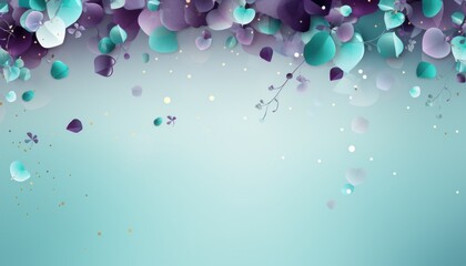 colorful party background on blue wall,