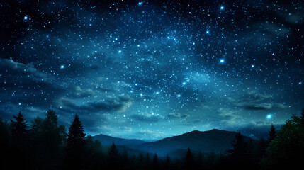 Naklejka premium Mesmerizing View of Monochrome Stars Scattered Across the Night Sky