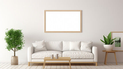  horizontal frame in scandi boho living room