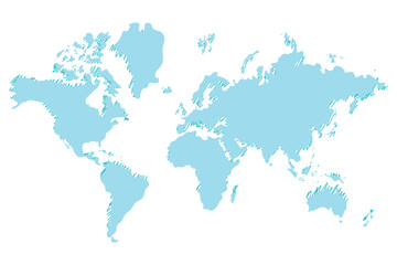 World map outline. Gray world map. Vecto