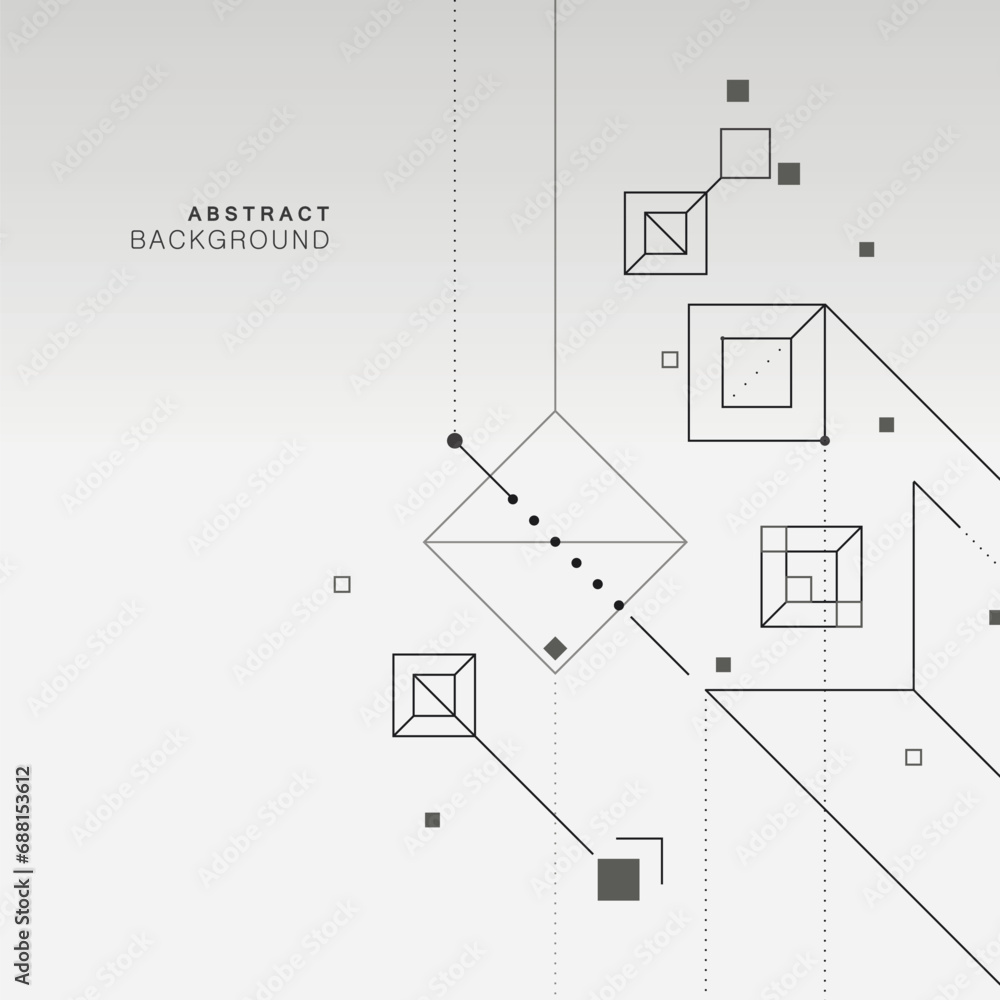 Poster abstract modern geometric background. squares and dots and lines design. vector simple illustration