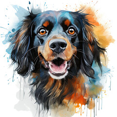 Naklejka premium watercolor Cavalier King Charles Spaniel clipart, Generative Ai